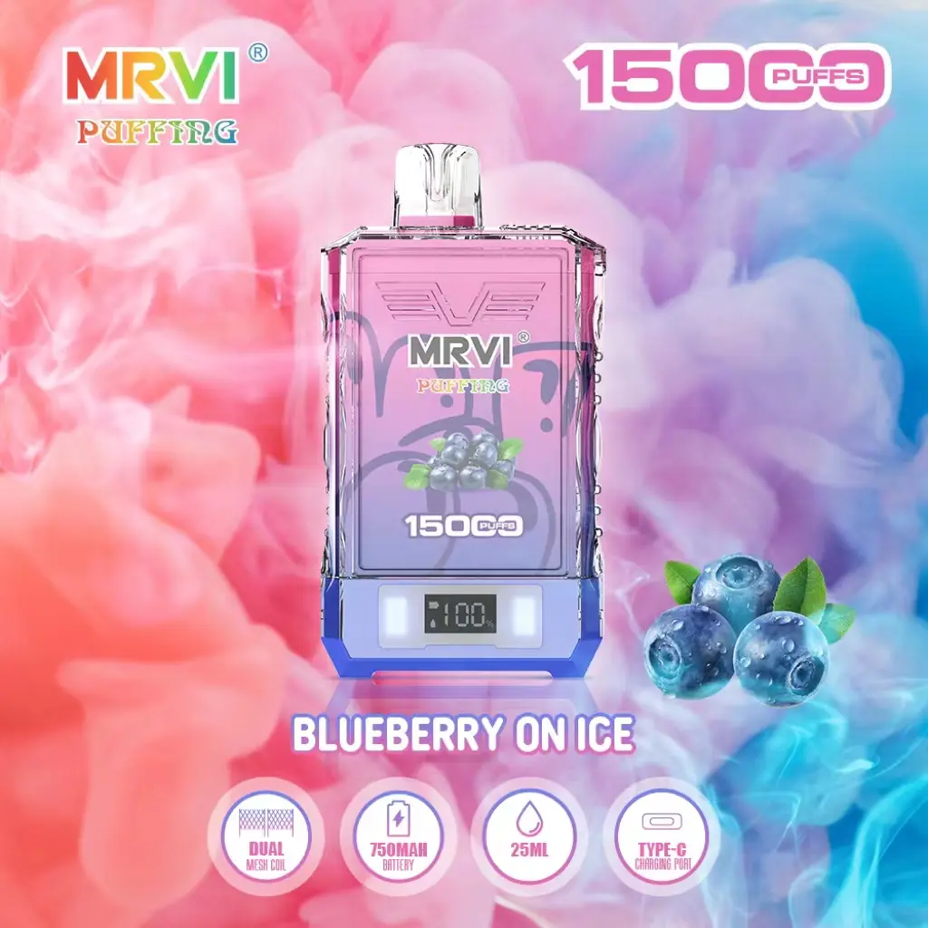 Power Screen Display MRVI PUFFING 15000 Puffs Disposable Vape With Lanyard  (7)a7s