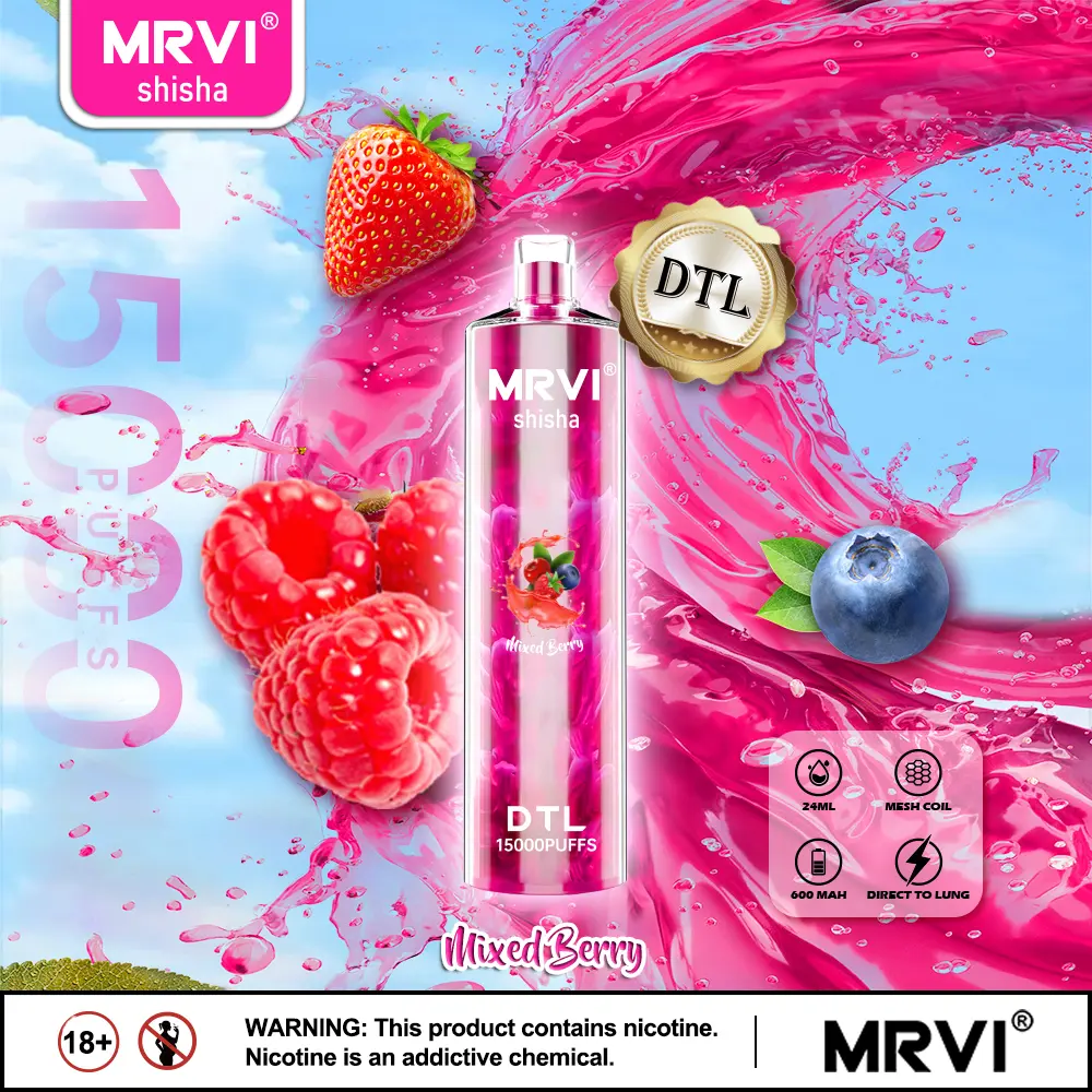 DisposableVape Pen MRVI Shisha 15000 Puffs with DTL Vaping Style (3)w5j
