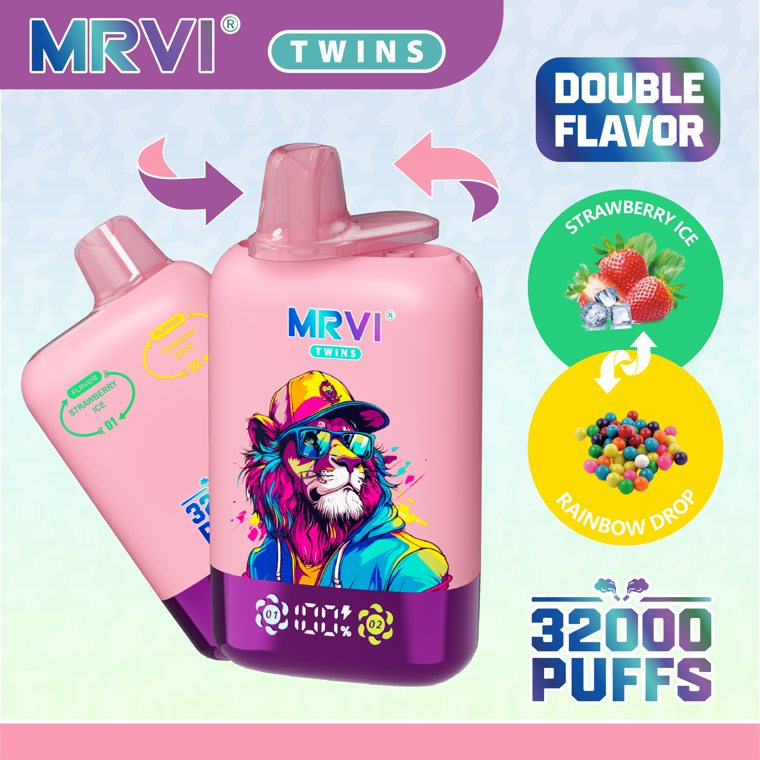 MRVI TWINS 32000 Puffs Dual oil level display & dual flavor-product
