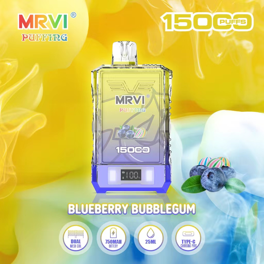 Power Screen Display MRVI PUFFING 15000 Puffs Disposable Vape With Lanyard  (5)p4i